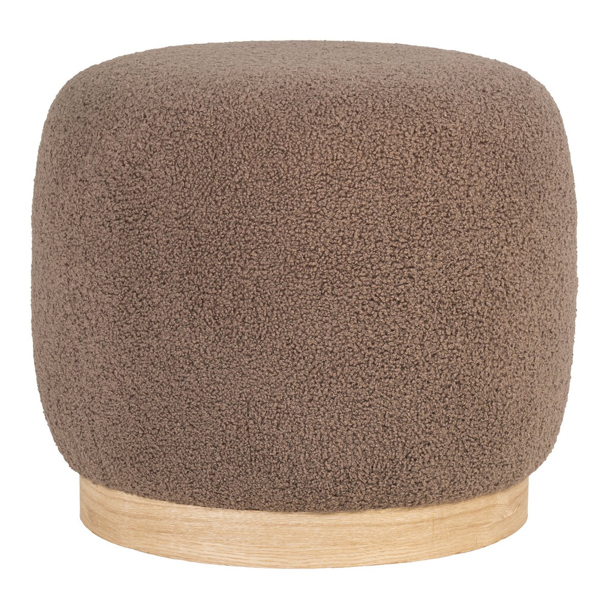 Belfort Pouf - Brown, MDF/Pinewood/Foam/Polyester, 44.5x44.5x40 cm