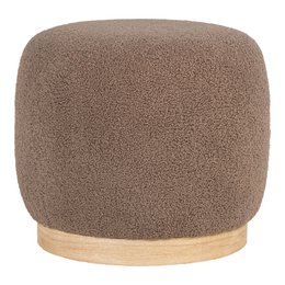 Belfort Pouf - Brown, MDF/Pinewood/Foam/Polyester, 44.5x44.5x40 cm