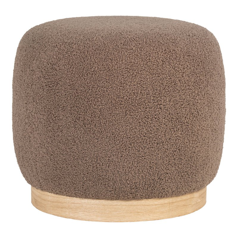 Belfort Pouf - Brown, MDF/Pinewood/Foam/Polyester, 44.5x44.5x40 cm