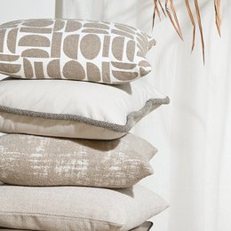 Stormy Oat - Fabric Cushion - 55 X 55
