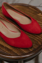 Ruskind klassiske ballerinaer - Audrey - Rød 34-42