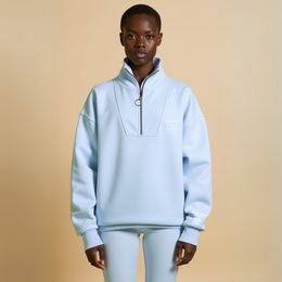 Half Zip Sweat "BE GOOD BE BAD JUST BE" - Schwarz