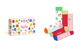 Happy Socks XFLO08-3300 Lot de 3 paires de chaussettes à fleurs