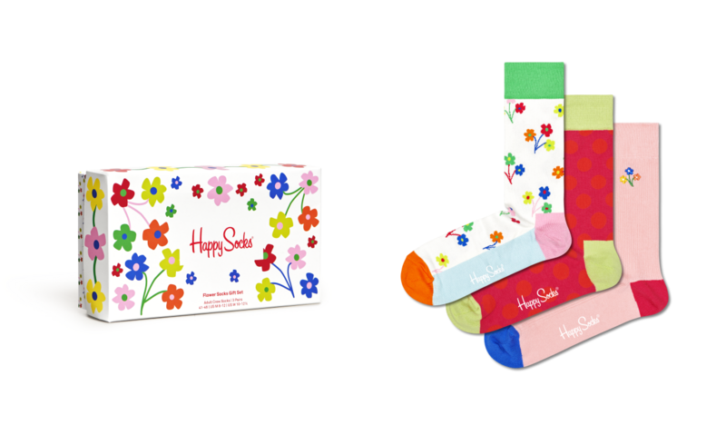 Happy Socks XFLO08-3300 Lot de 3 paires de chaussettes à fleurs
