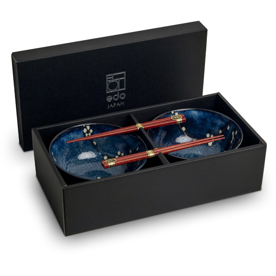 Edo Hanablue Pokébowlset, 17x9cm, 2 pers., giftbox