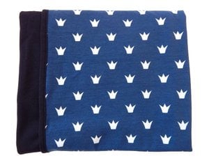 Babydecke – Blau mit weißen Kronen
