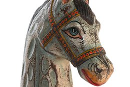 FIGURA MANICO IN FERRO 24X12X35 CAVALLO INVECCHIATO FD201906