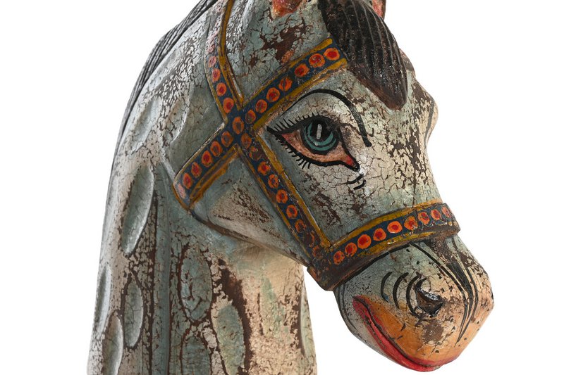 FIGURA MANICO IN FERRO 24X12X35 CAVALLO INVECCHIATO FD201906