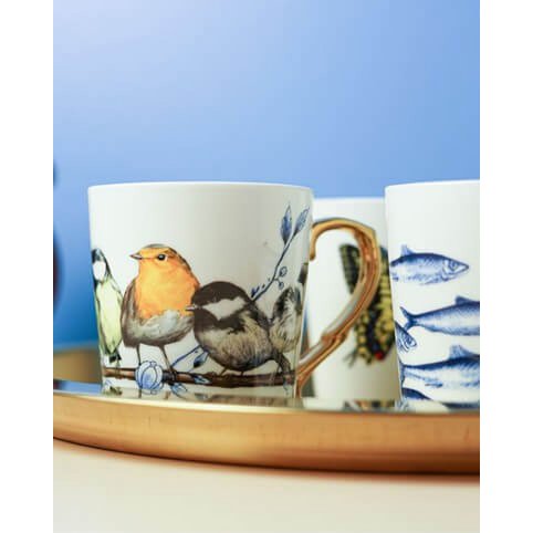 Tazza Uccelli della foresta color oro