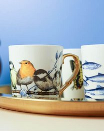 Tazza Uccelli della foresta color oro