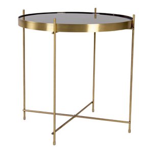Venezia Coffee Table - Glass, Steel, Brass - Γ48x48 cm