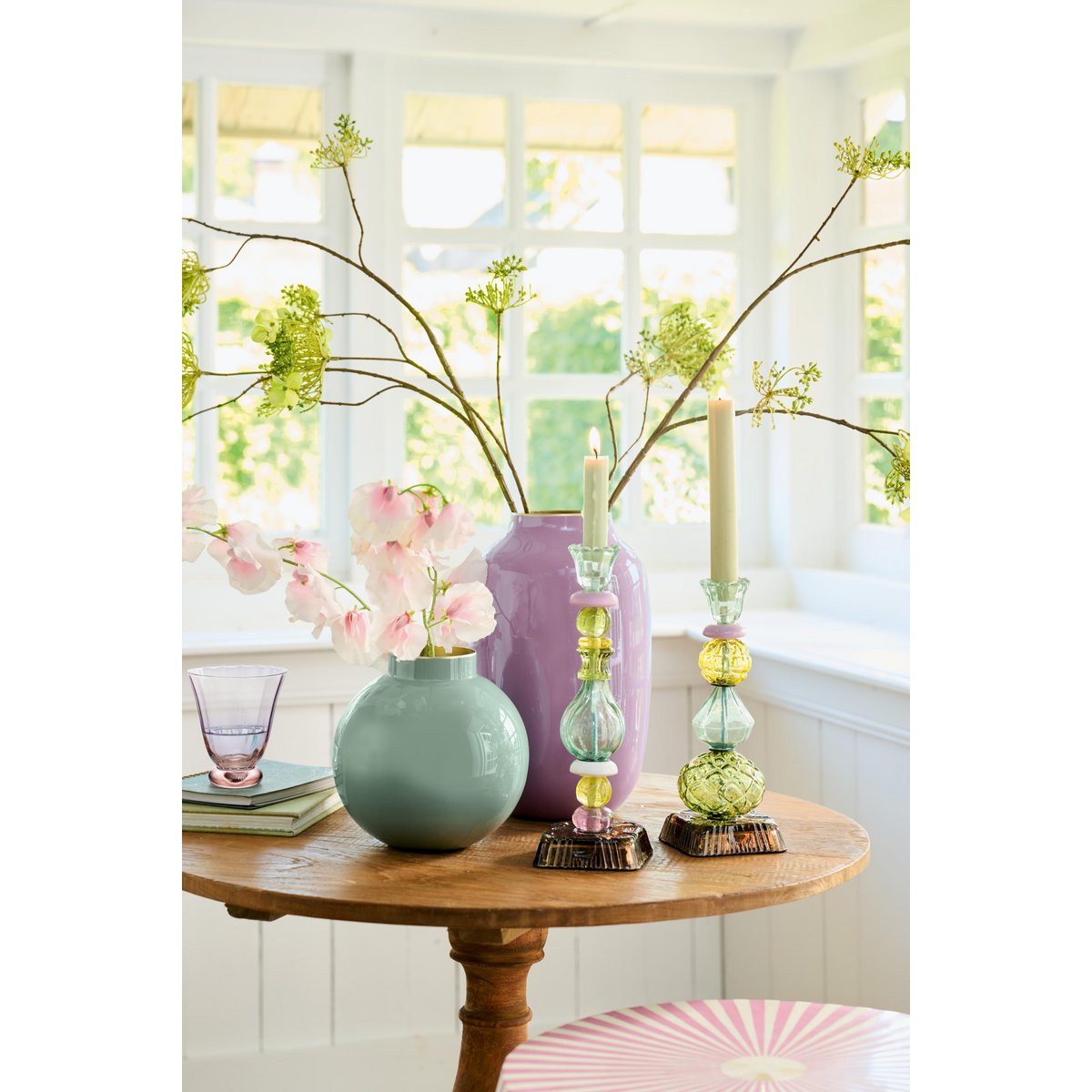 Vase Metal Mid Green 17cm
