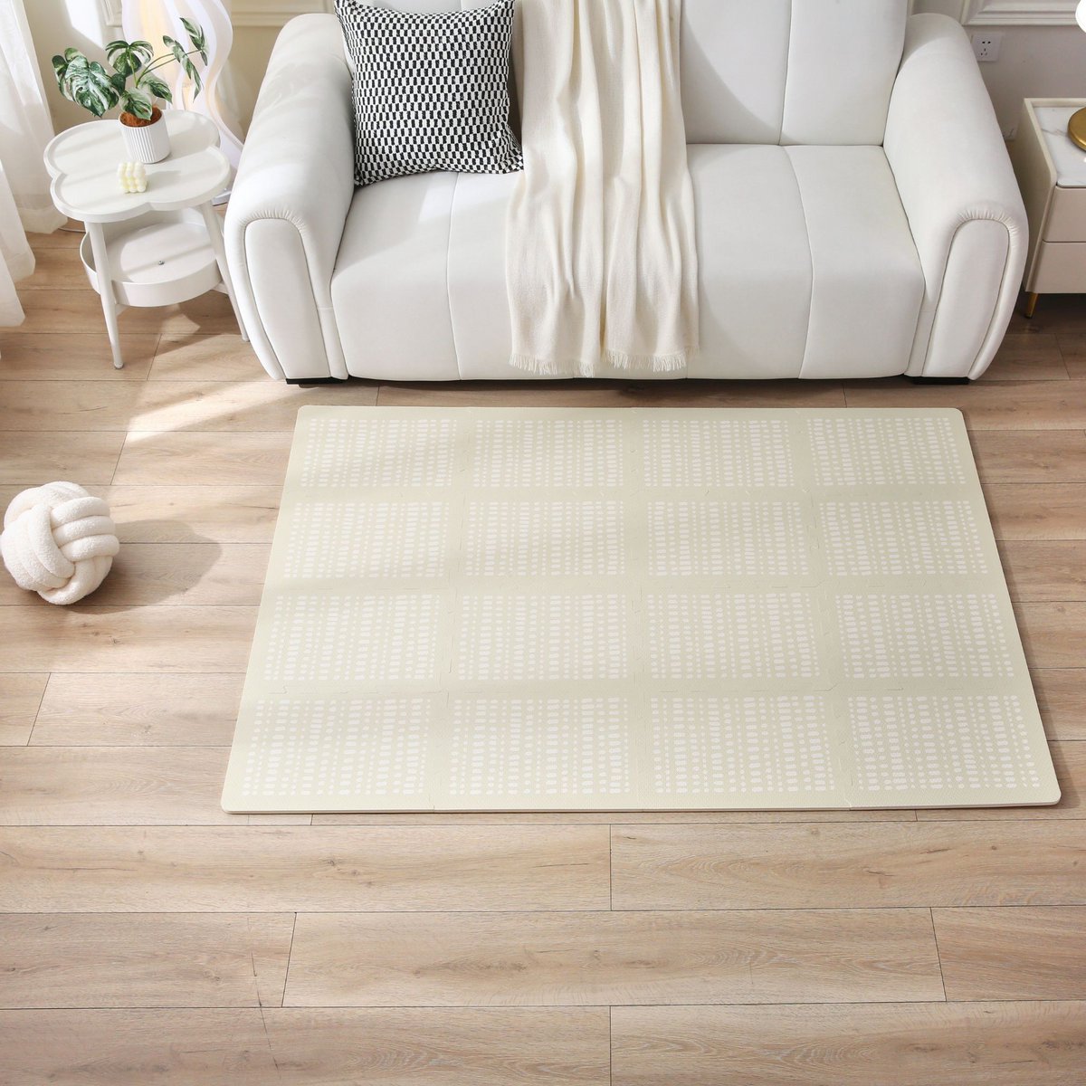 Hakuna Matte XL Puzzle Legemåtte - Hygge, Beige (1,7 x 1,2 m)