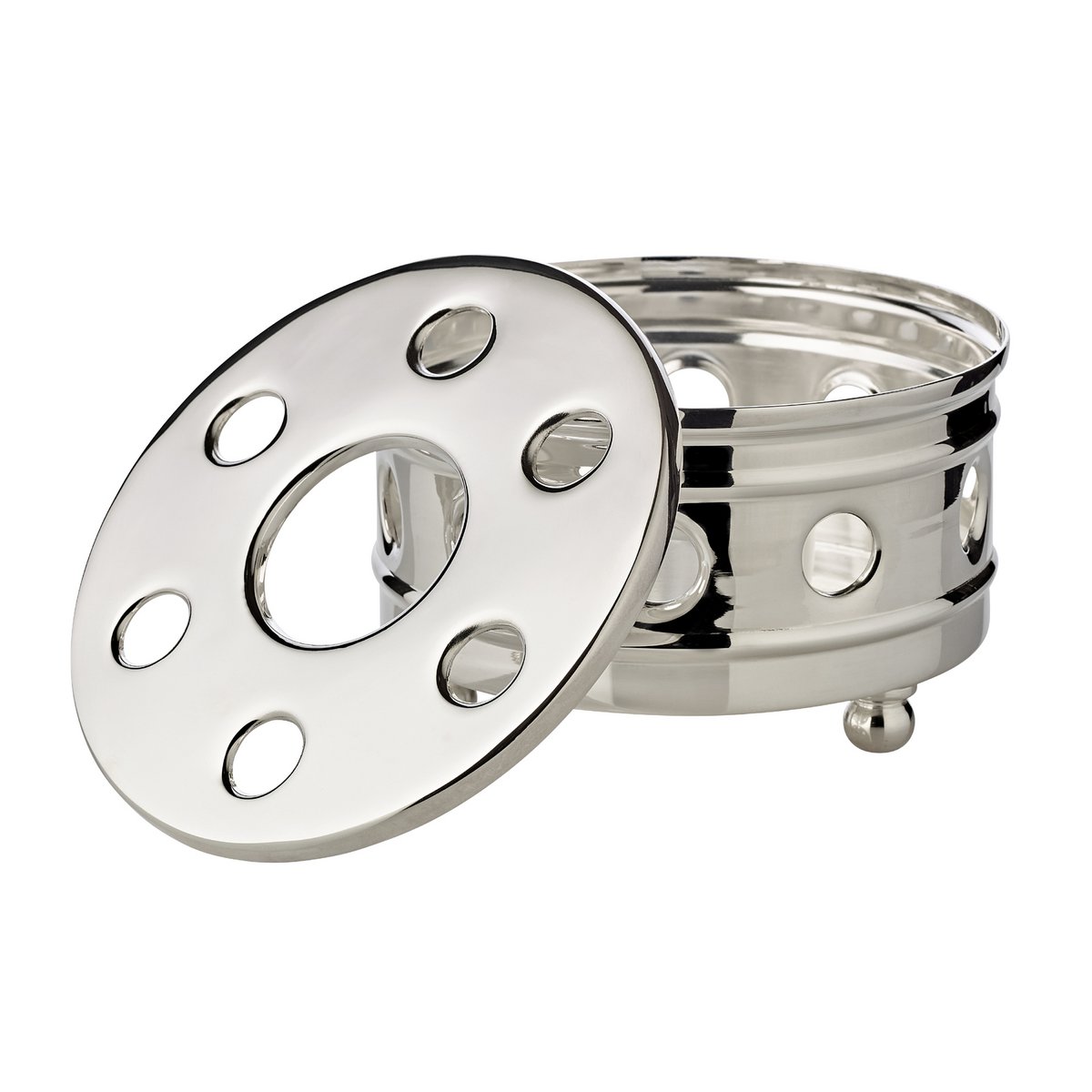 EDZARD warmer Lydia, for tealight, removable lid, heavy silver plated, diameter 13 cm