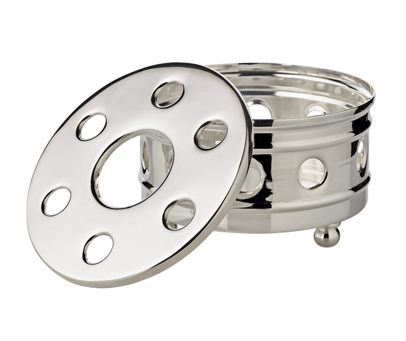 EDZARD warmer Lydia, for tealight, removable lid, heavy silver plated, diameter 13 cm