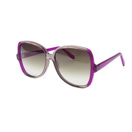 Occhiali da sole rotondi grandi - G110 - Viola traslucido - Trasparente