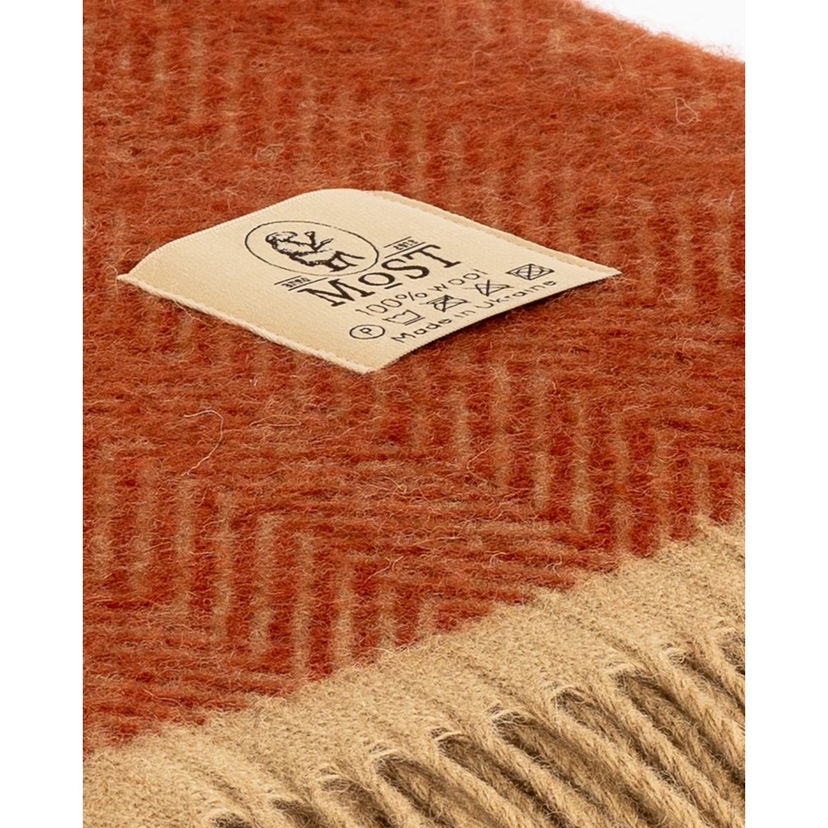 Wool Throw Blanket Denver Terra dark