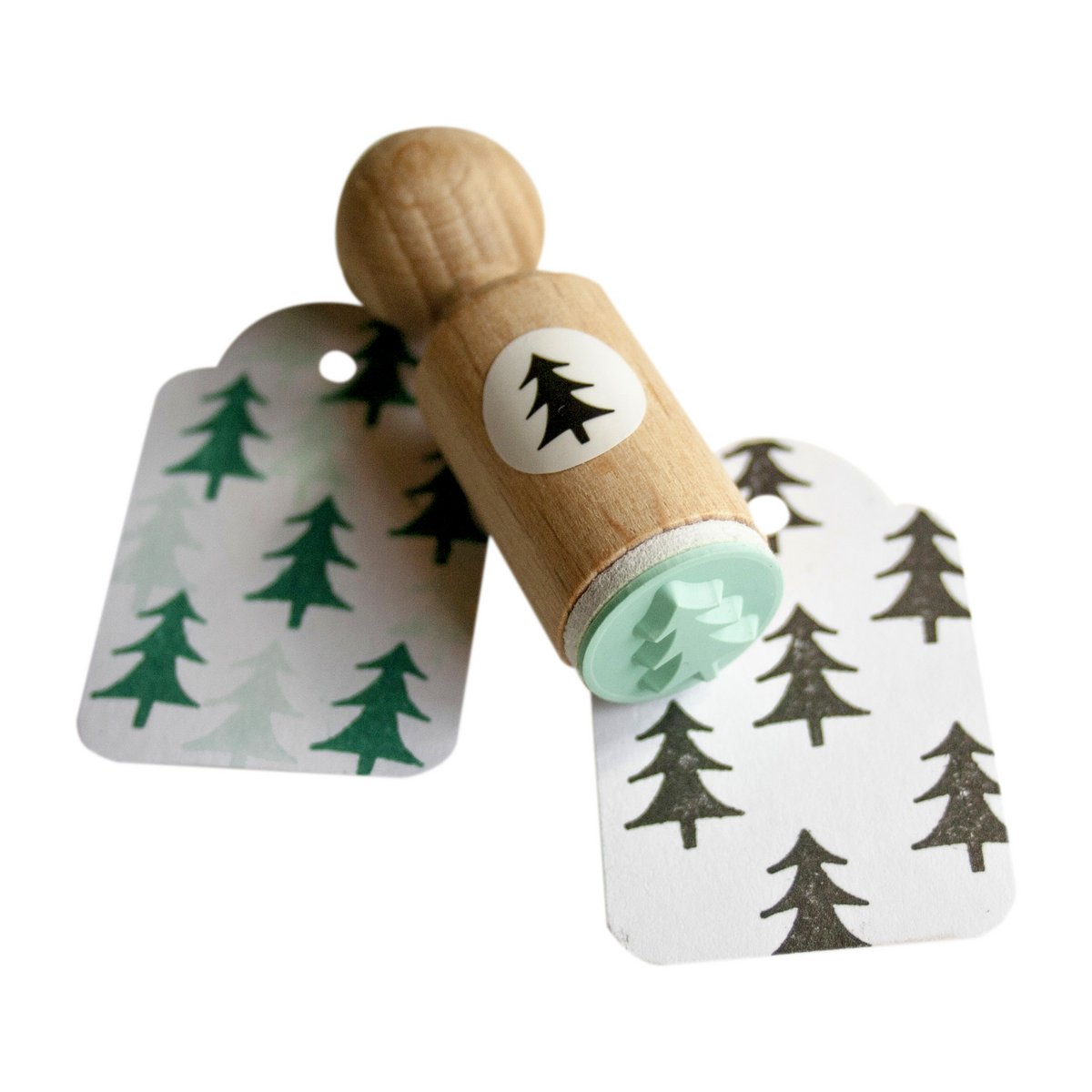 Mini timbre d'arbre de Noël - Timbre en bois pour l'artisanat des fêtes