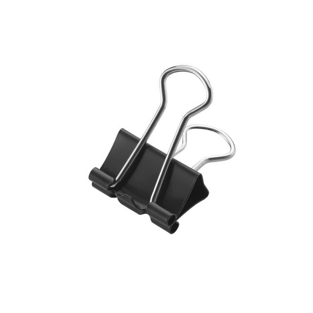 Pince à papier Westcott noir 19mm métal boîte de 12 pièces