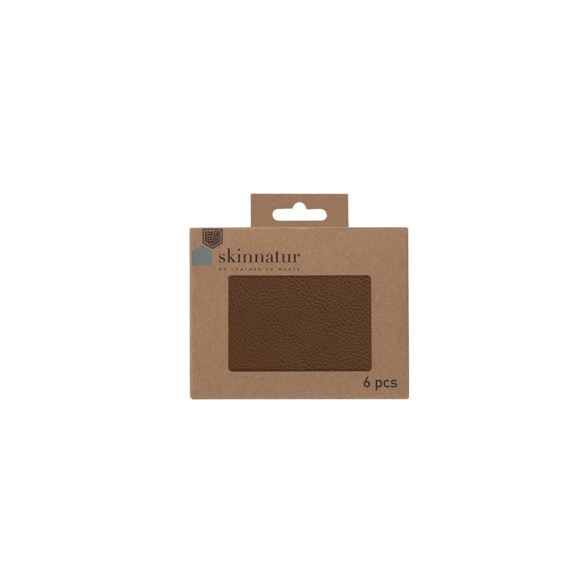Skinnatur-Untersetzer | recyceltes Leder | Ziegel 13x10cm | 6er-Set