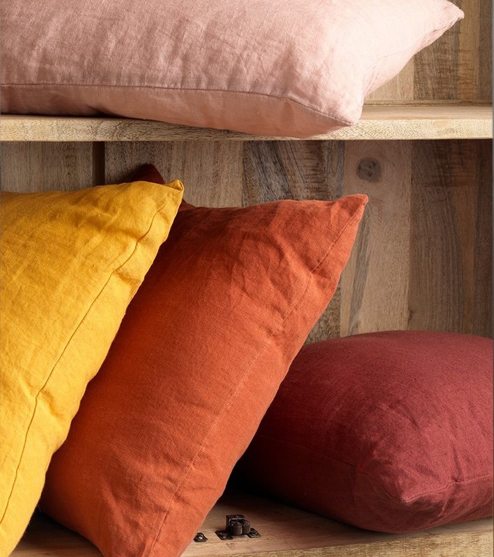 Dutch Decor LINN - Cushion 45x45 cm - Golden Glow - yellow-ochre