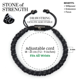 Mænds sorte onyx dobbelt perle armbånd