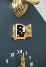 Cuckoo Clock - Black Forest - Green-Blue/Gold