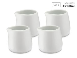 Milk jug 100 ml - set 4 made of porcelain