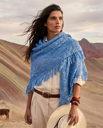 Cashmere scarf LA PAZ hand crocheted triangle