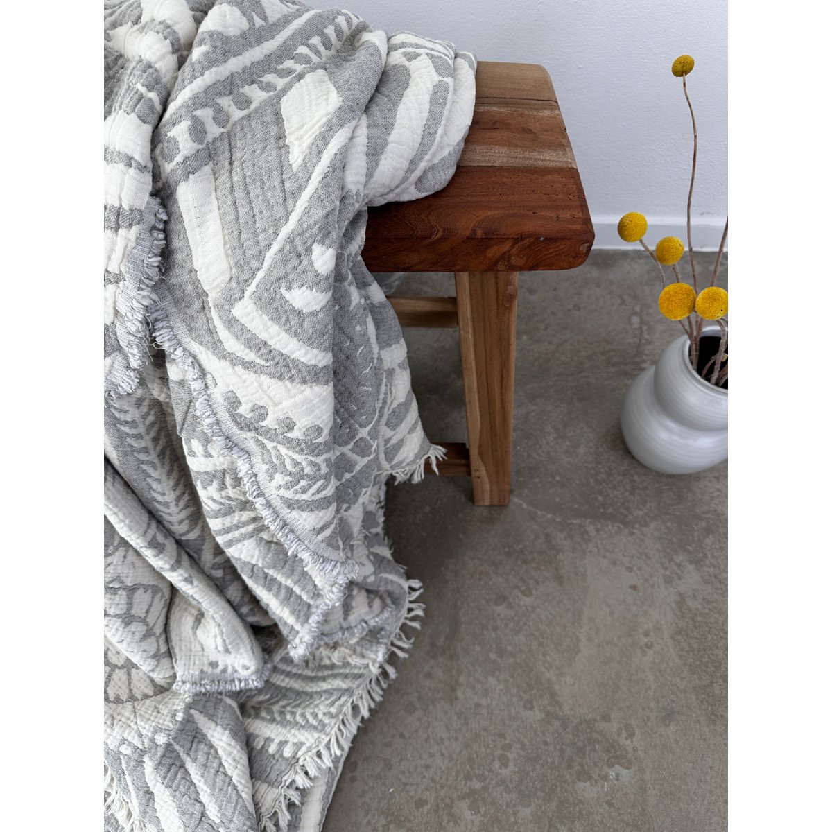 ROLIG Muslin Decke - Hellgrau - 2,20 x 2,30 m