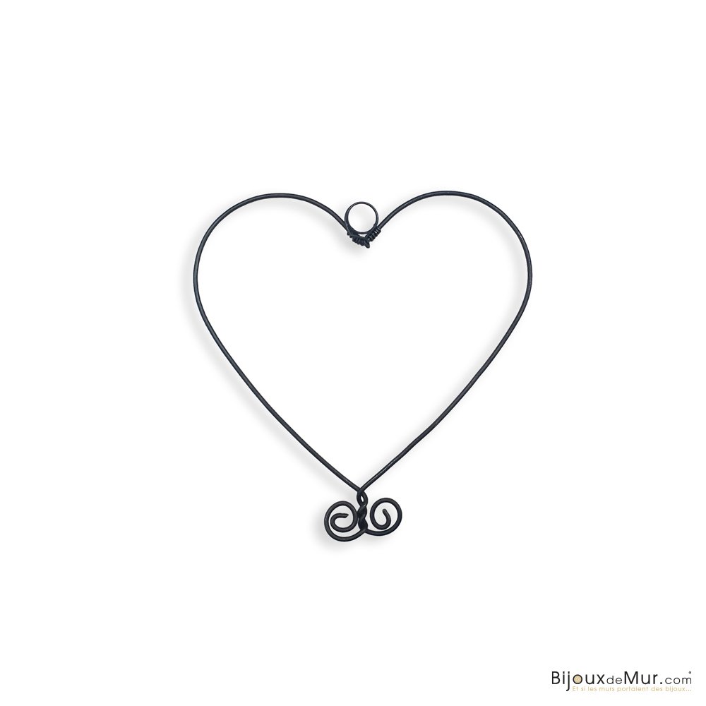 Draad wanddecoratie "Klein Hart" - circa 10 x 10 cm