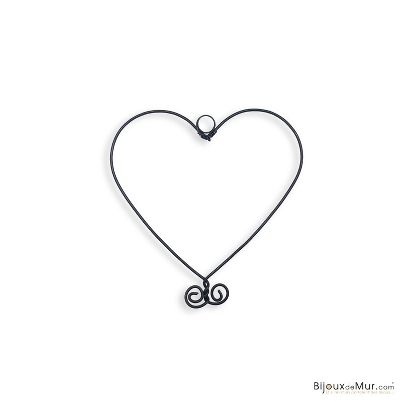 Draad wanddecoratie "Klein Hart" - circa 10 x 10 cm