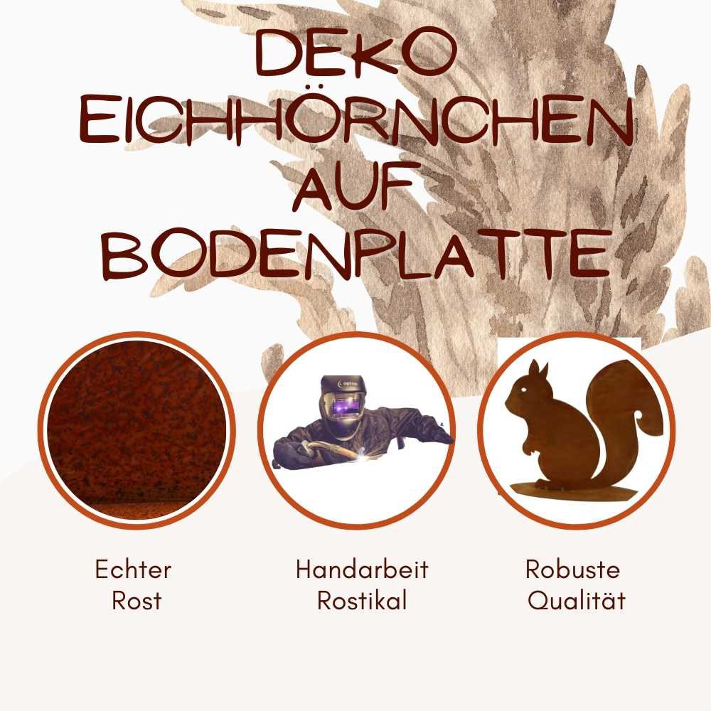 Metalen decoratie roesteekhoorn Kecki - trendy herfstdecoratie