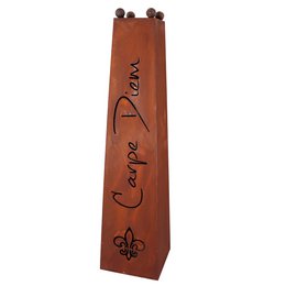 Metal column Carpe Diem with different columns | Patina decoration as a garden decoration