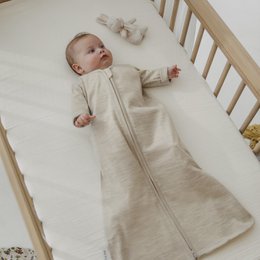 Studio-Schlafsack mit festen Ärmeln aus Merinowolle Sand Melange