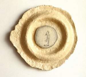 Papier-maché muurplaat-handtekening