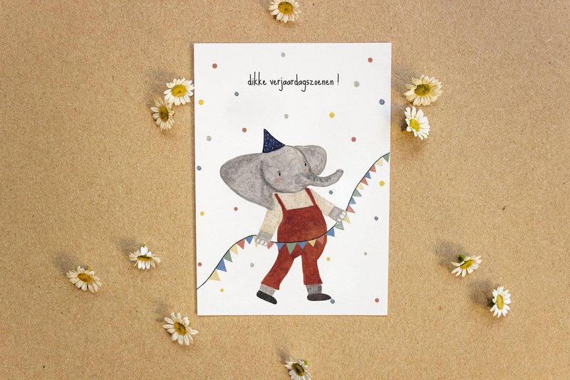 Postal - grandes besos de cumpleaños