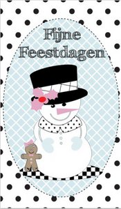 Kleine Karte 5 x 8,5 cm mit Text frohe Feiertage Schneemann.