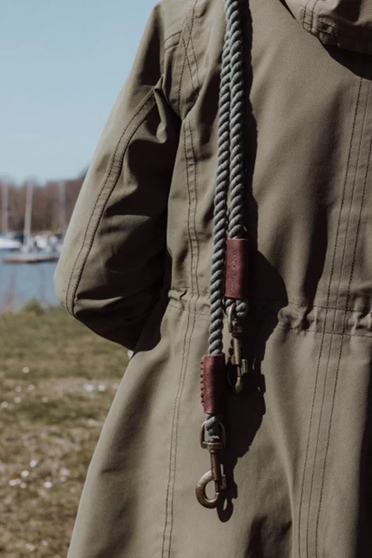 Twisted Cotton Verstelbare Hondenriem | Bosgroen