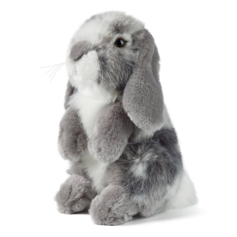 GREY SIITTING LOP EARED RABBIT 21 cm