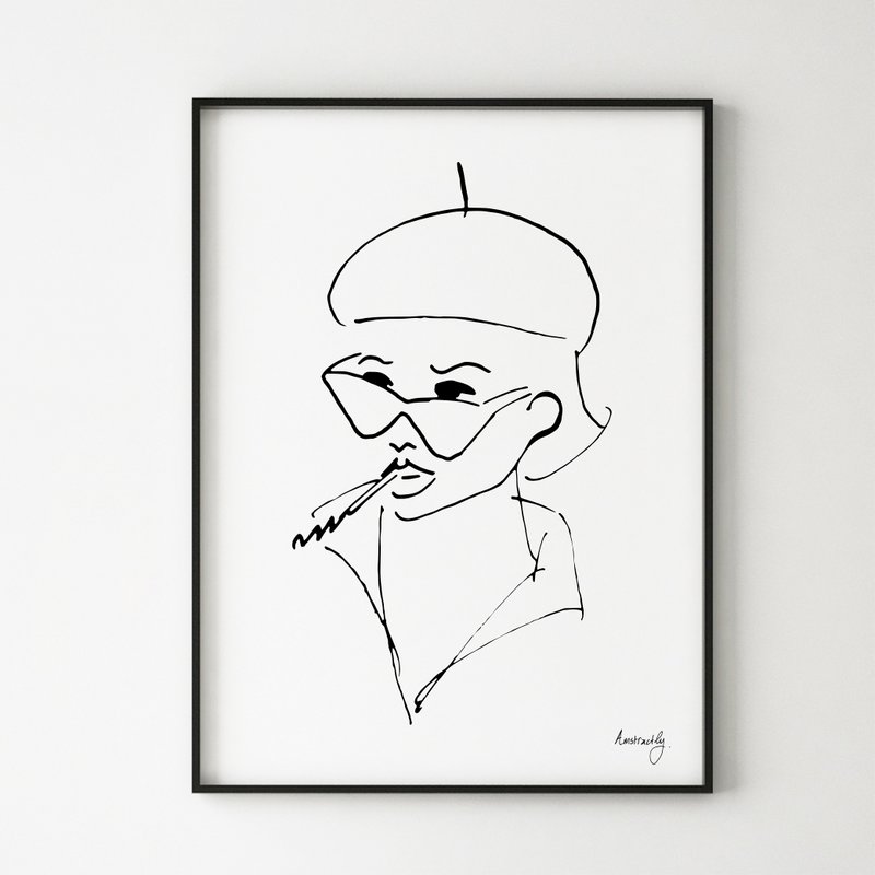 Parisienne - Frauenskulptur-Linienkunstdruck