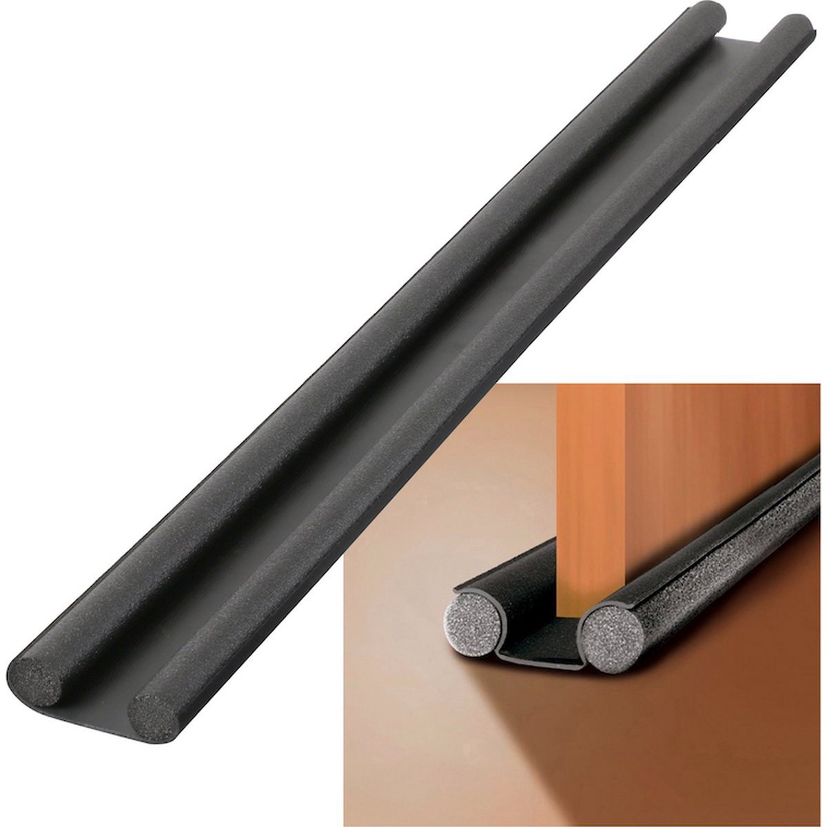 Tochtstrip voor Deuren – 93 cm – Geluidsdempend en Isolerend – Universeel – Zwart