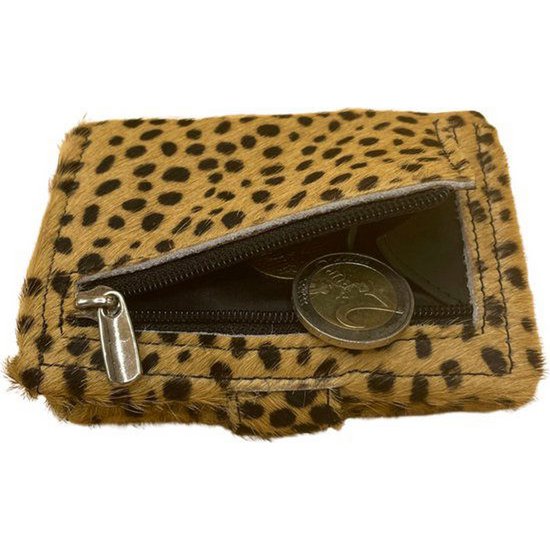 Miniwallet -Passdeneholder Dierprint Mattzwart