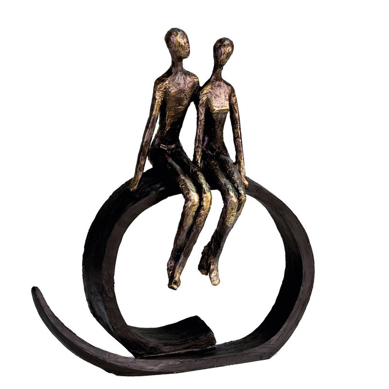Poly skulptur "Close" bronze farve H.35cm
