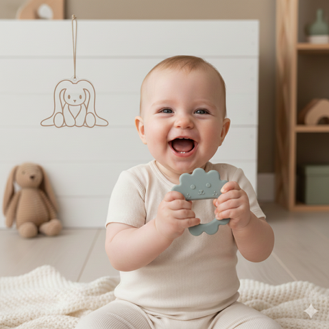 SNUFIE | Baby-Silikon-Beißring | Blume | STEIN
