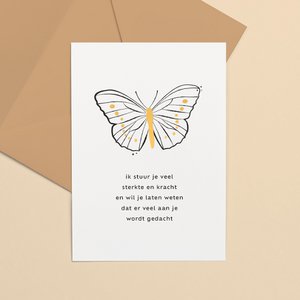Grußkarte Goldfolie | Schmetterling