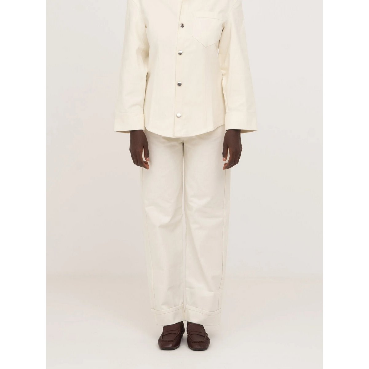 Agenda Cream Denim Trousers