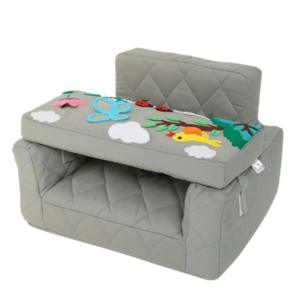 Activity armchair square Activity armchair Ecki gray with butterfly and bee cushion