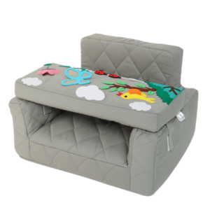 Activity armchair square Activity armchair Ecki gray with butterfly and bee cushion