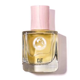 50mL perfume bottle with orange cap and amber-colored liquid. Variety of perfume scents including KADO - JAPON, ICE - BOREAL, TUMBAO - CUBA, and more. Bottle has a sleek, modern design.